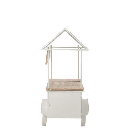 Barmeubel Kiosk Wit van J-Line, serveerkiosk van 134cm breed voor feest en horeca