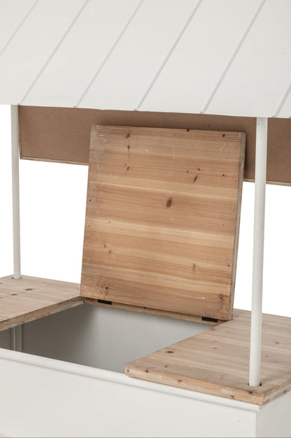 Barmeubel Kiosk Metaal Wit van J-Line, blikvanger voor kerst, bruiloft of tuinfeest