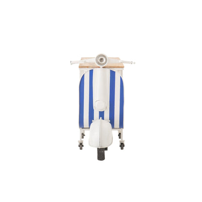 Barmeubel Retro Scooter Gestreept IJzer Blauw/Wit J-Line