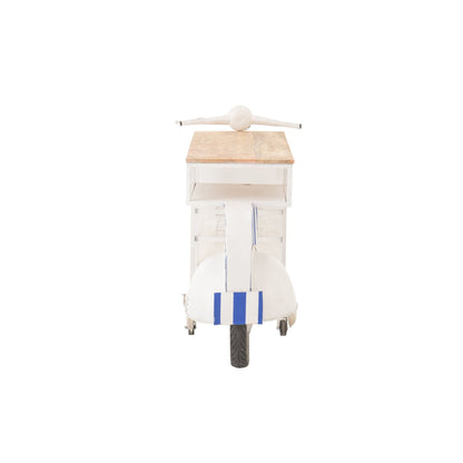 Barmeubel Retro Scooter Gestreept IJzer Blauw/Wit J-Line