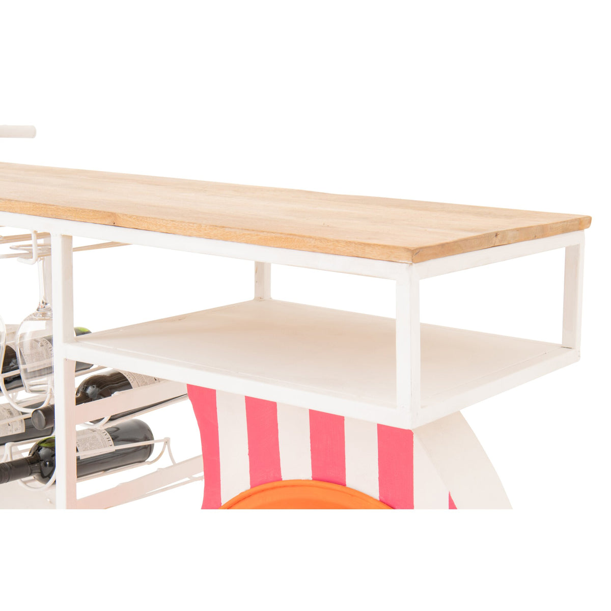 Gestreepte scooter bar van J-Line, extra aanzicht van het ontwerp
