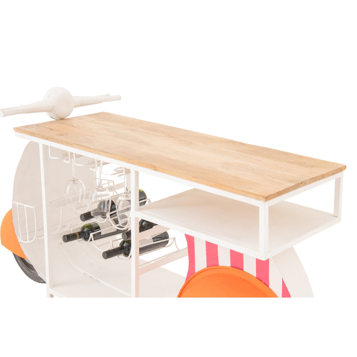Barmeubel Scooter van J-Line, schuin aanzicht van de retro bar