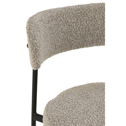 Barstoel Boucle Multiplex/Polyester Grijs/Zwart J-Line