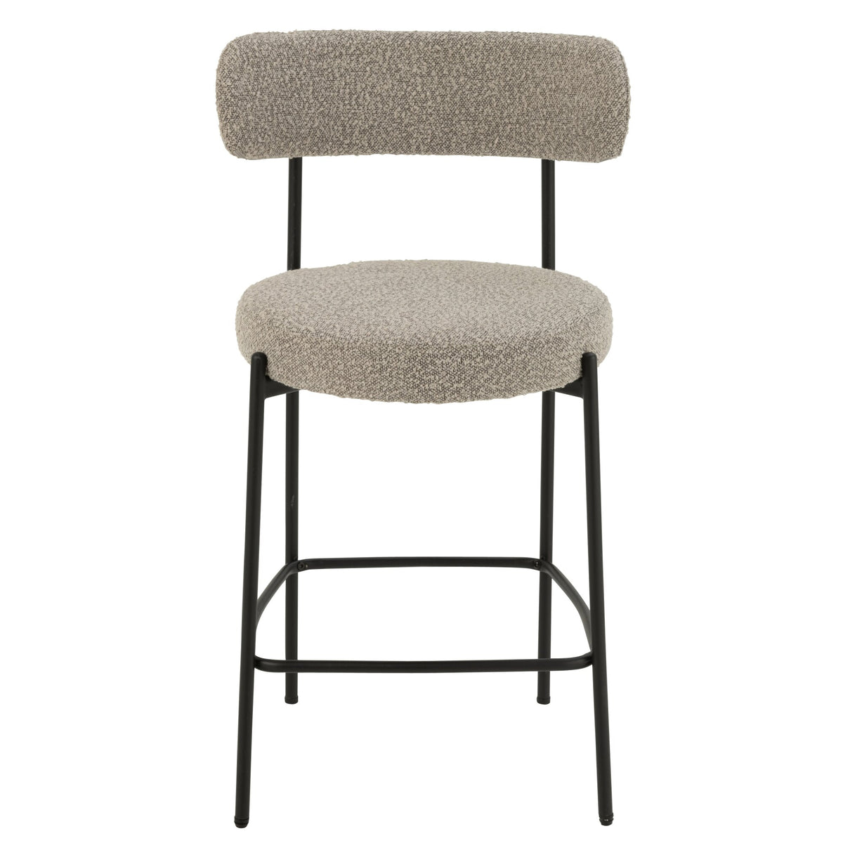 Barstoel Boucle Multiplex/Polyester Grijs/Zwart J-Line