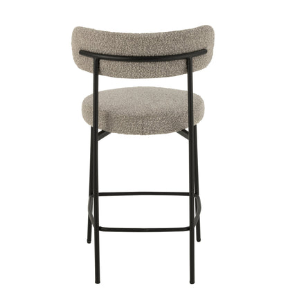 Barstoel Boucle Multiplex/Polyester Grijs/Zwart J-Line