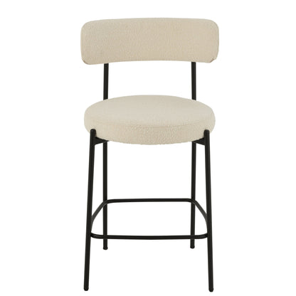 Barstoel Boucle Multiplex/Polyester Wit/Zwart J-Line