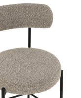 Barstoel Boucle Multiplex/Polyester Grijs/Zwart - Barkruk - J-Line - livinglovely.nl