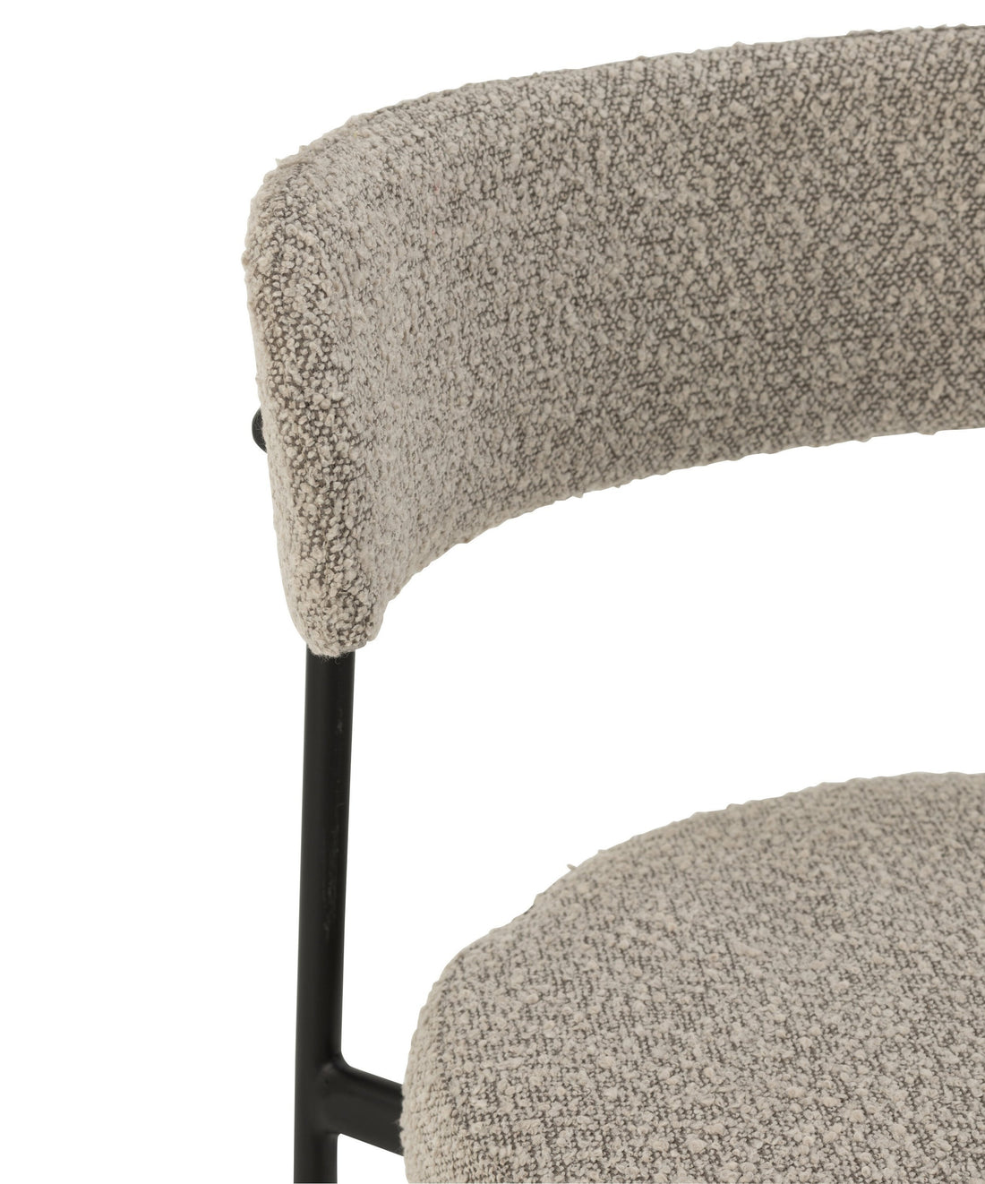 Barstoel Boucle Multiplex/Polyester Grijs/Zwart - Barkruk - J-Line - livinglovely.nl
