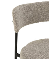 Barstoel Boucle Multiplex/Polyester Grijs/Zwart - Barkruk - J-Line - livinglovely.nl