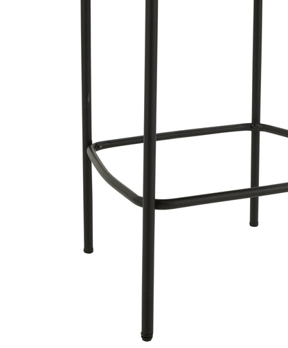 Barstoel Boucle Multiplex/Polyester Grijs/Zwart - Barkruk - J-Line - livinglovely.nl