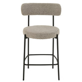 Barstoel Boucle Multiplex/Polyester Grijs/Zwart - Barkruk - J-Line - livinglovely.nl