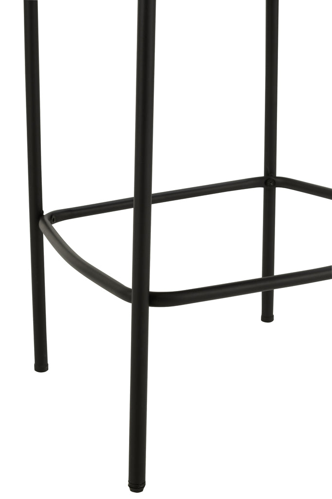 Barstoel Boucle Multiplex/Polyester Wit/Zwart - Barkruk - J-Line - livinglovely.nl