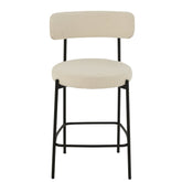 Barstoel Boucle Multiplex/Polyester Wit/Zwart - Barkruk - J-Line - livinglovely.nl