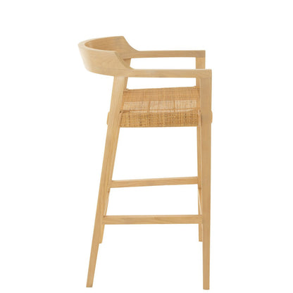 Barstoel Emma Teakhout Naturel J-Line - Barkruk - J-Line - livinglovely.nl