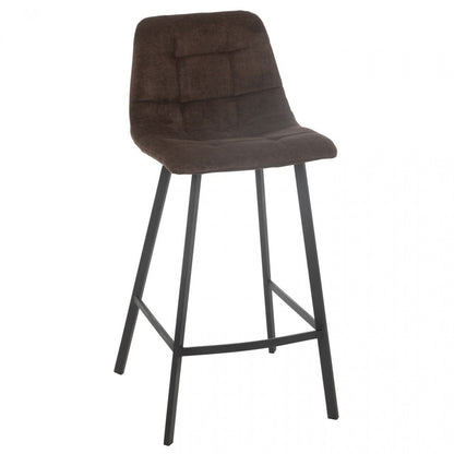 Barstoel Kent Metaal/Polyester Bruin - Barkruk - J-Line - livinglovely.nl