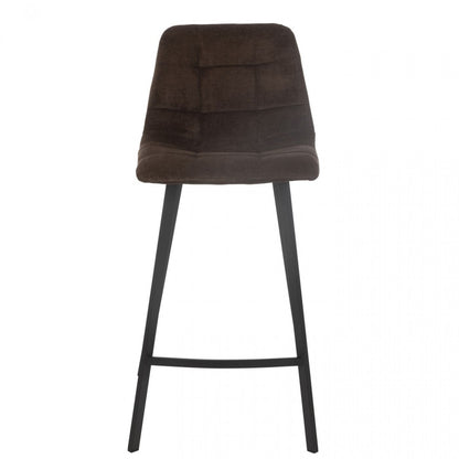 Barstoel Kent Metaal/Polyester Bruin - Barkruk - J-Line - livinglovely.nl