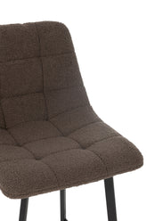 Barstoel Kent Metaal/Polyester Bruin - Barkruk - J-Line - livinglovely.nl