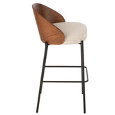 Barstoel Lone Multiplex/Metaal Bruin/Beige - Barkruk - J-Line - livinglovely.nl