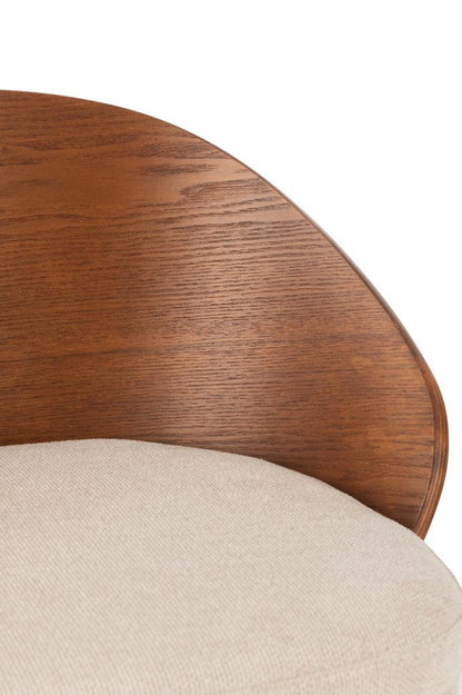 Barstoel Lone Multiplex/Metaal Bruin/Beige - Barkruk - J-Line - livinglovely.nl