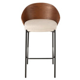 Barstoel Lone Multiplex/Metaal Bruin/Beige - Barkruk - J-Line - livinglovely.nl