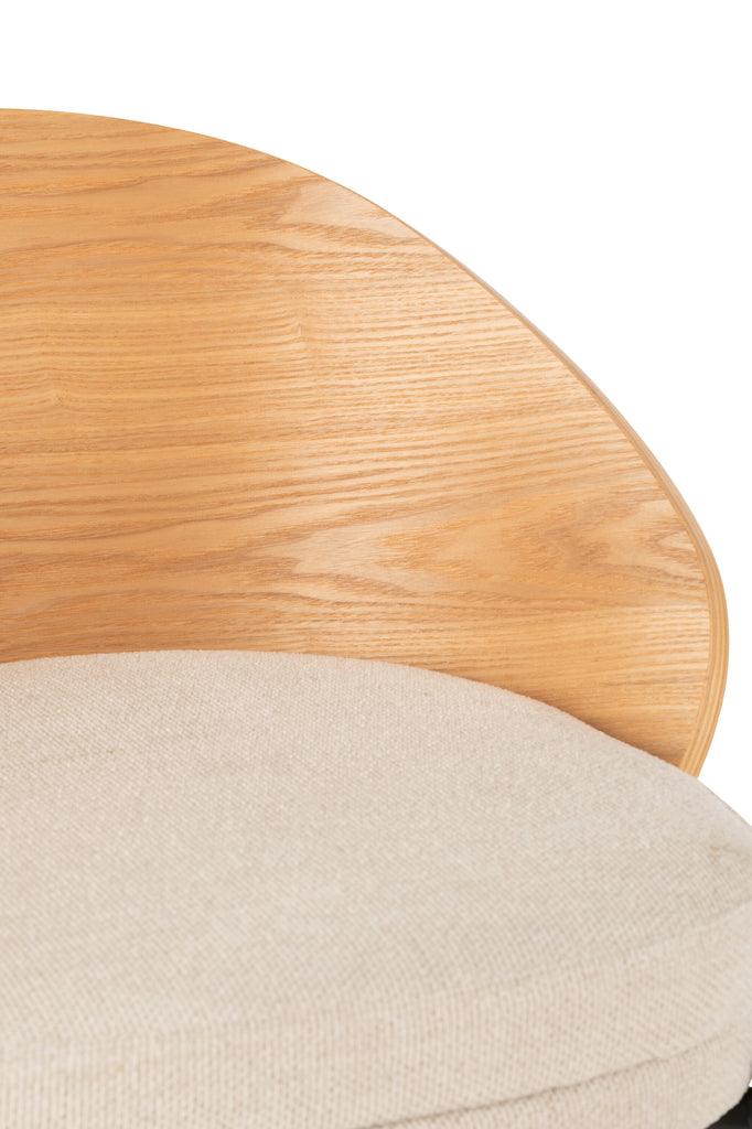 Barstoel Lone Multiplex/Metaal Naturel/Beige - Barkruk - J-Line - livinglovely.nl