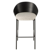 Barstoel Lone Multiplex/Metaal Zwart/Grijs - Barkruk - J-Line - livinglovely.nl