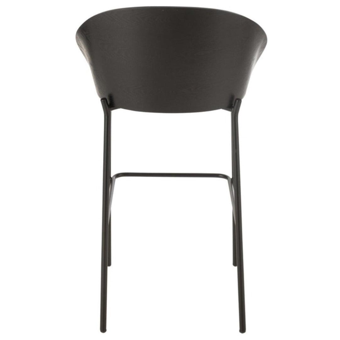 Barstoel Lone Multiplex/Metaal Zwart/Grijs - Barkruk - J-Line - livinglovely.nl