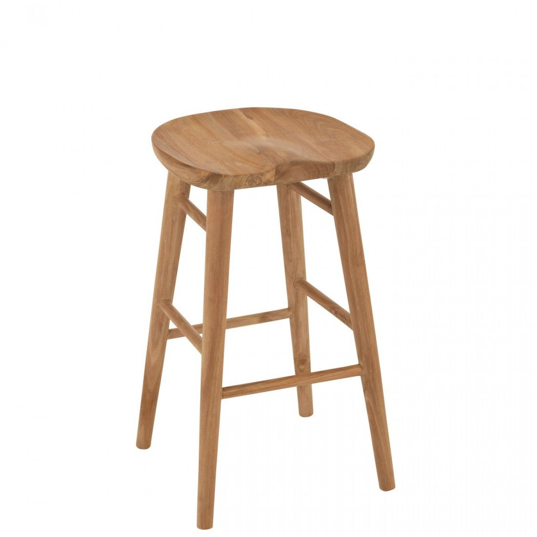 Barstoel Mika Teak Naturel - Barkruk - J-Line - livinglovely.nl