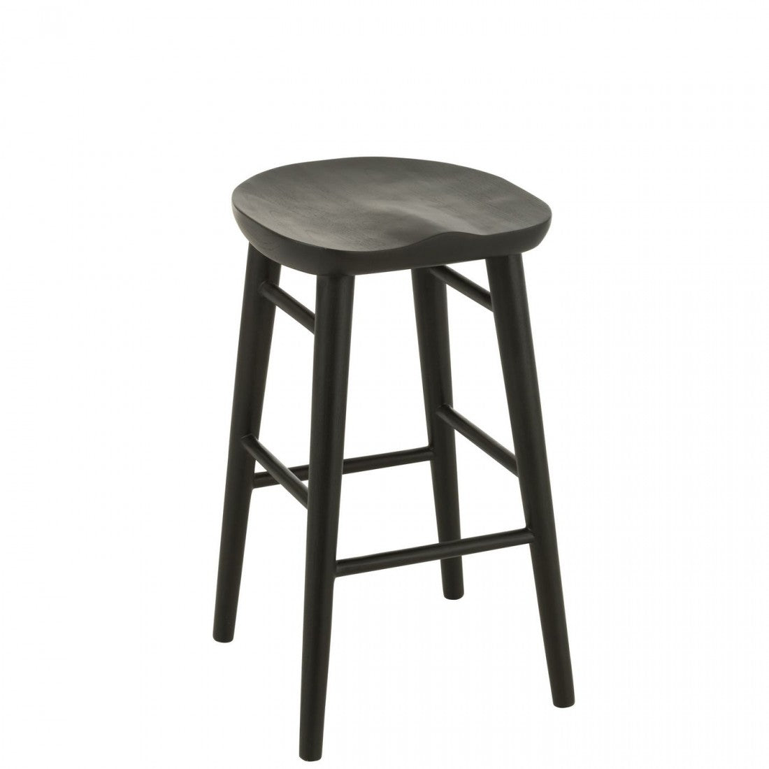 Barstoel Mika Teak Zwart - Barkruk - J-Line - livinglovely.nl