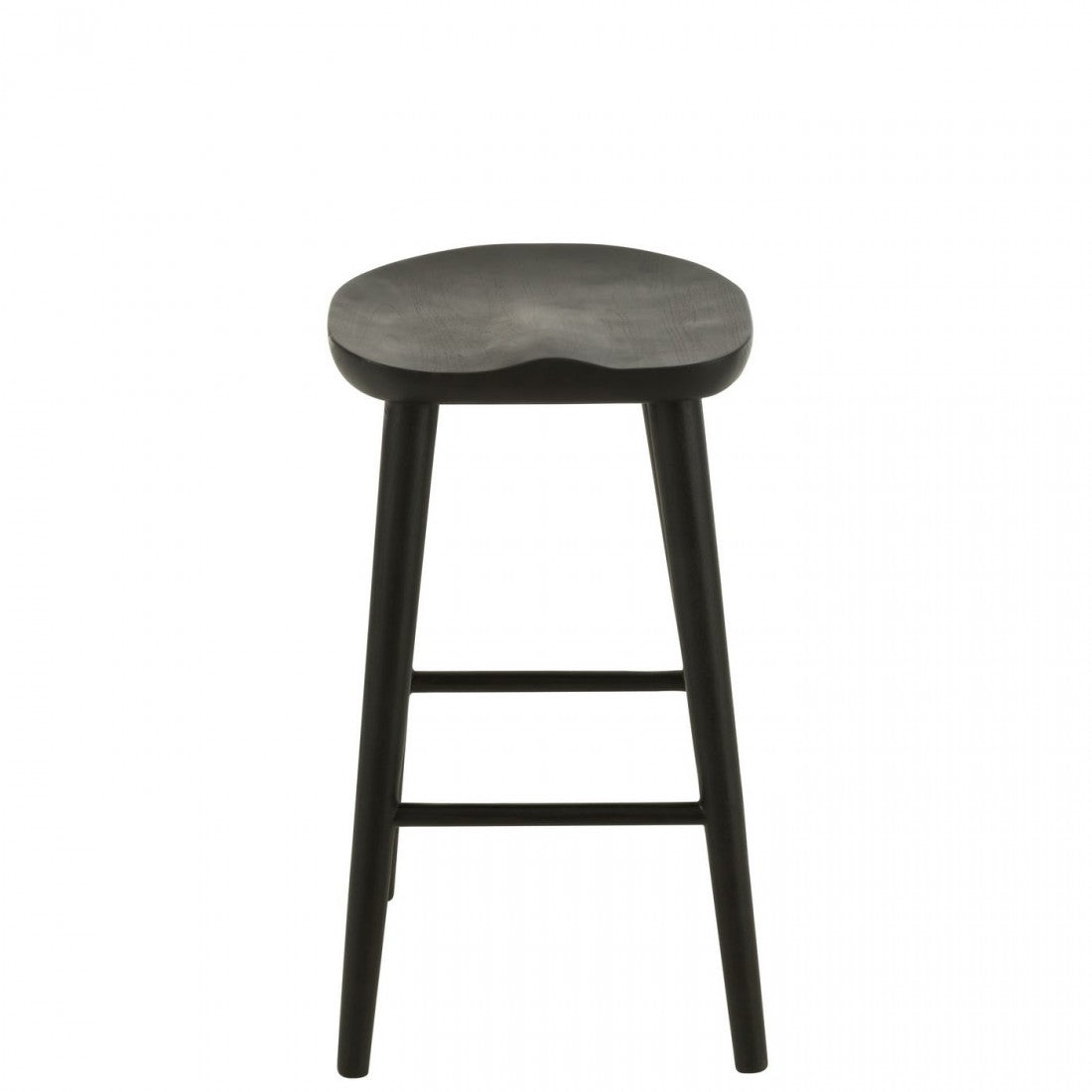 Barstoel Mika Teak Zwart - Barkruk - J-Line - livinglovely.nl