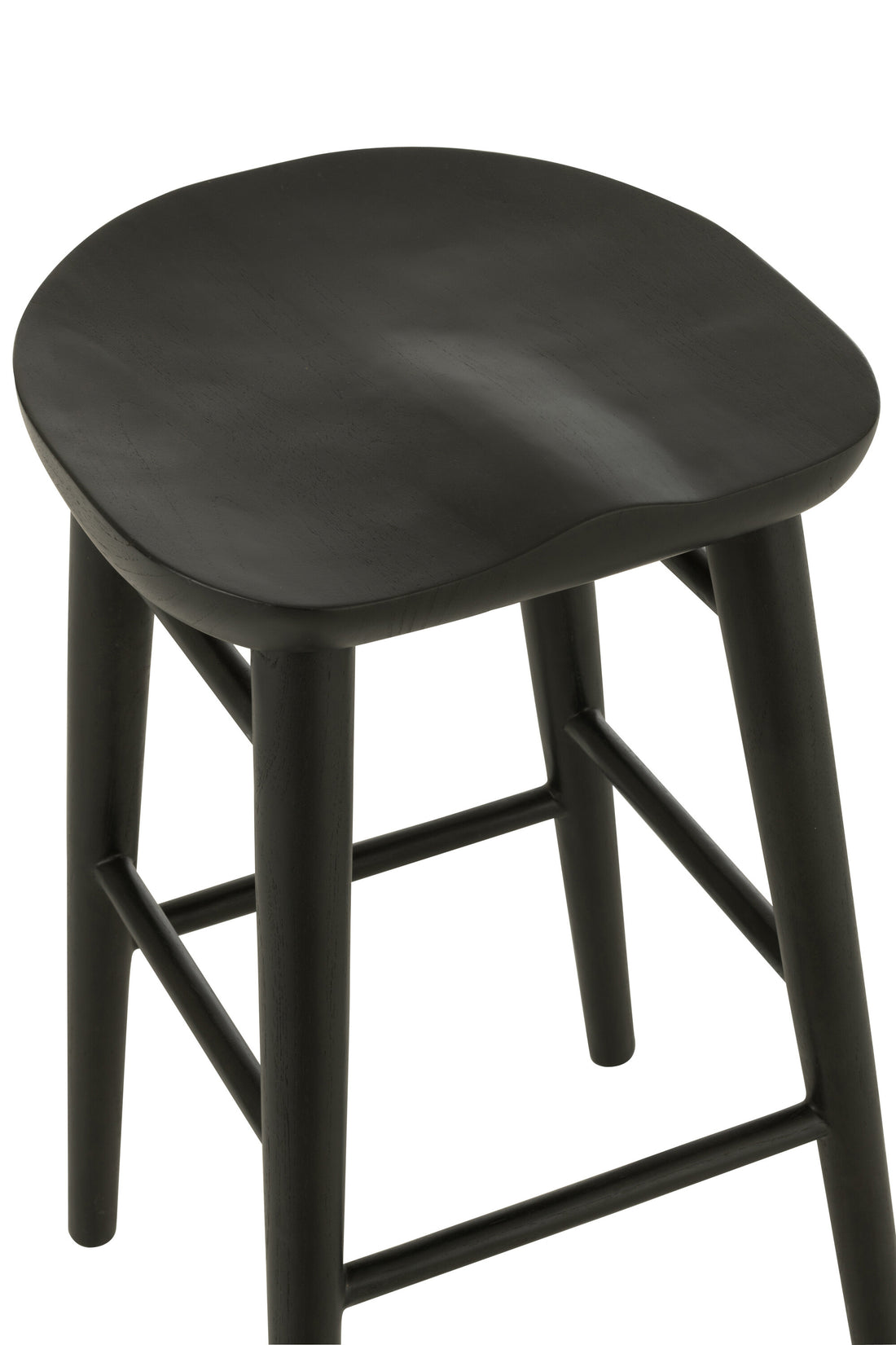 Barstoel Mika Teak Zwart - Barkruk - J-Line - livinglovely.nl