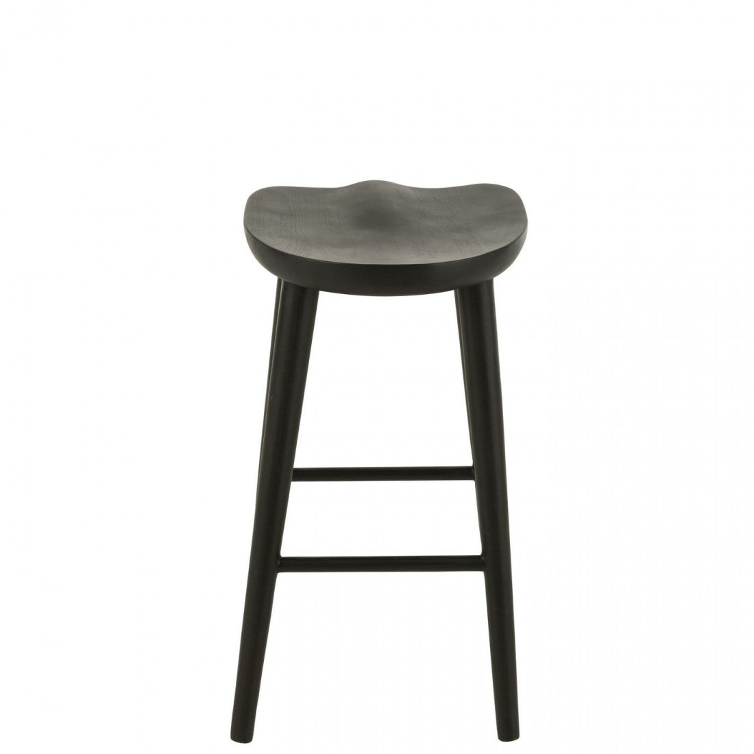 Barstoel Mika Teak Zwart - Barkruk - J-Line - livinglovely.nl