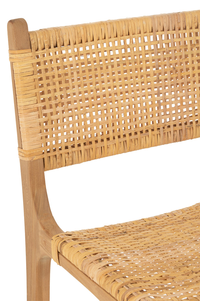 Barstoel Mona Rattan/Teak Naturel - Barkruk - J-Line - livinglovely.nl