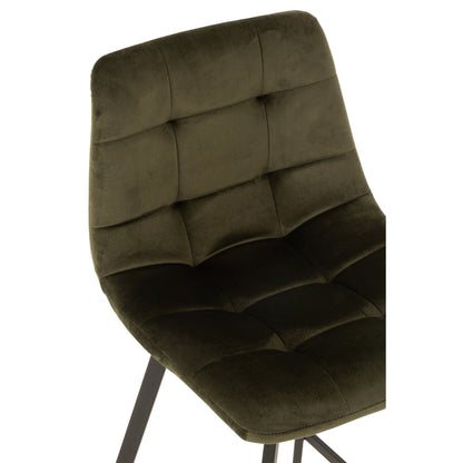 Barstoel Olivier Textiel/Metaal Donker Groen J-Line