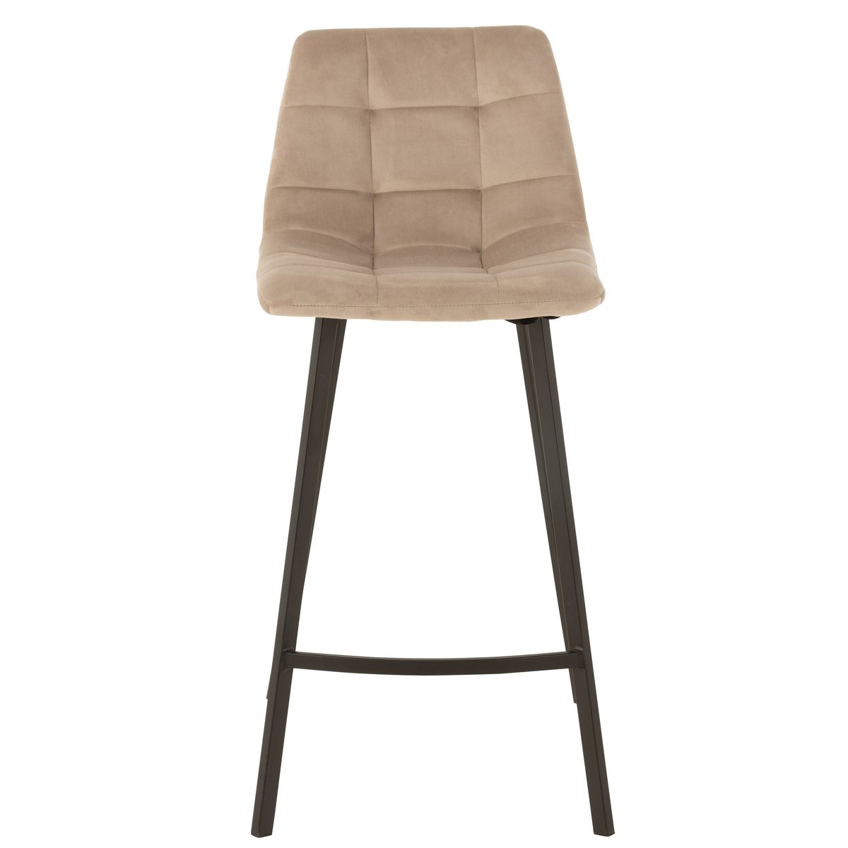 Barstoel Olivier Textiel/Metaal Beige - Barkruk - J-Line - livinglovely.nl