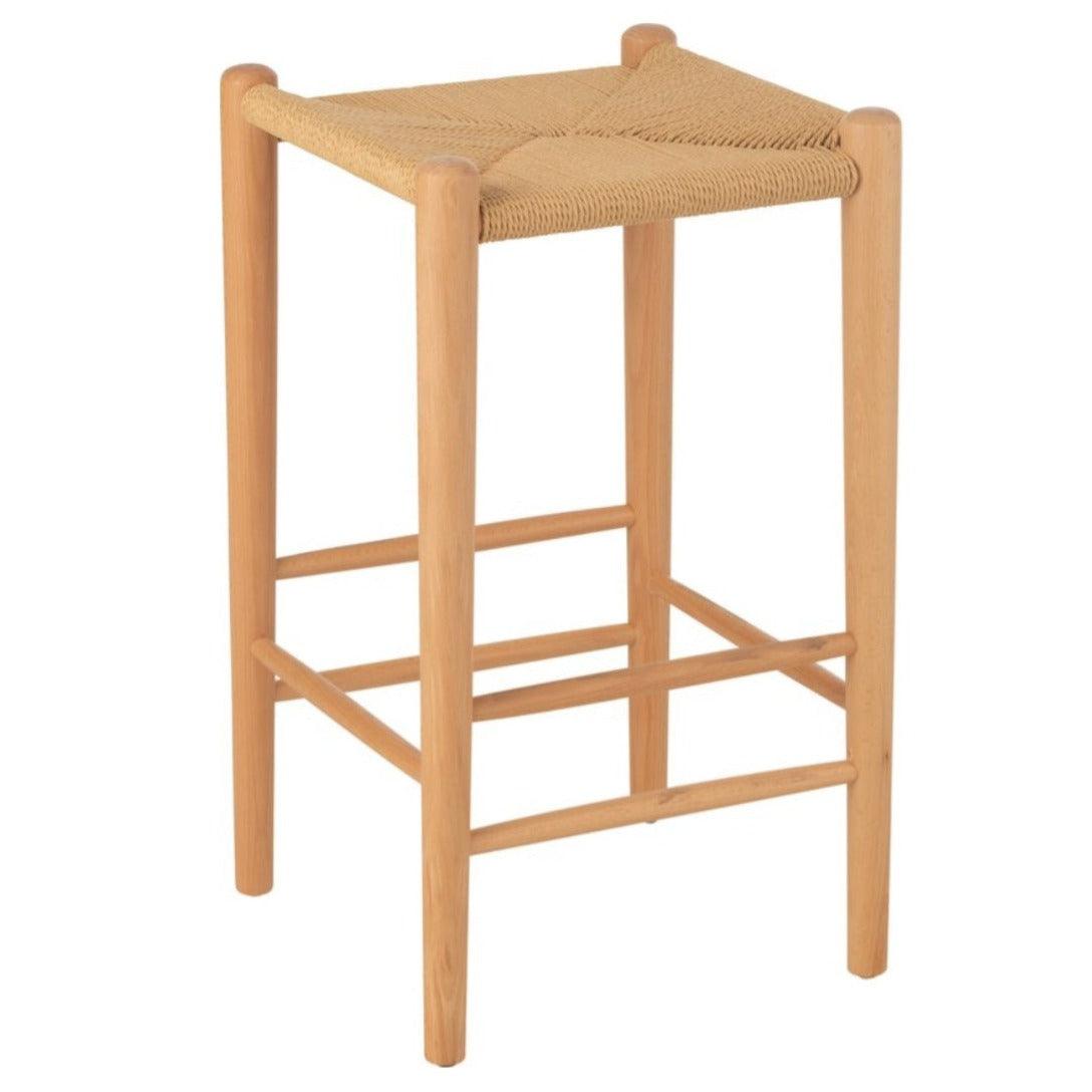 Barstoel Orientaal Essenhout/Touw Naturel - Barkruk - J-Line - livinglovely.nl