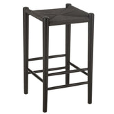 Barstoel Oriental Beukenhout/Touw Zwart - Barkruk - J-Line - livinglovely.nl