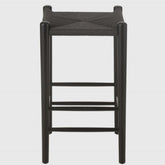 Barstoel Oriental Beukenhout/Touw Zwart - Barkruk - J-Line - livinglovely.nl