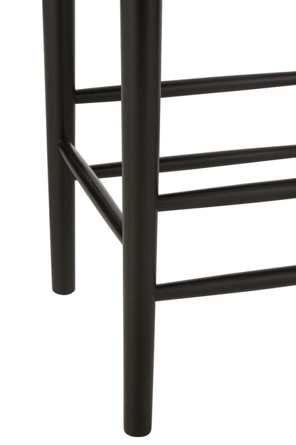 Barstoel Oriental Beukenhout/Touw Zwart - Barkruk - J-Line - livinglovely.nl