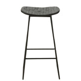 Barstoel Rechthoekig Gerecycleerd Teak Zwart Large - Barkruk - J-Line - livinglovely.nl