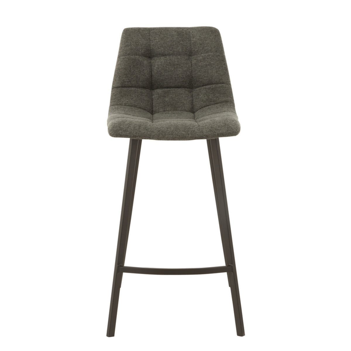 Barstoel Stephane Textiel/Metaal Donkergrijs – J-Line - Barkruk - J-Line - livinglovely.nl