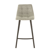 Barstoel Stephane Textiel/Metaal Grijs - J-Line - Barkruk - J-Line - livinglovely.nl