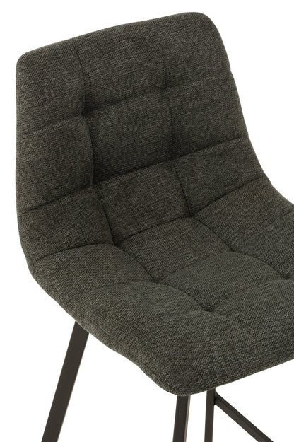 Barstoel Stephane Textiel/Metaal Donkergrijs – J-Line - Barkruk - J-Line - livinglovely.nl