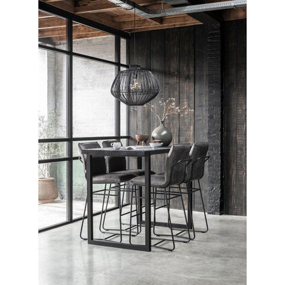 Bartafel Timeless Black Beam van DTP Home, blad en frame van opzij gezien