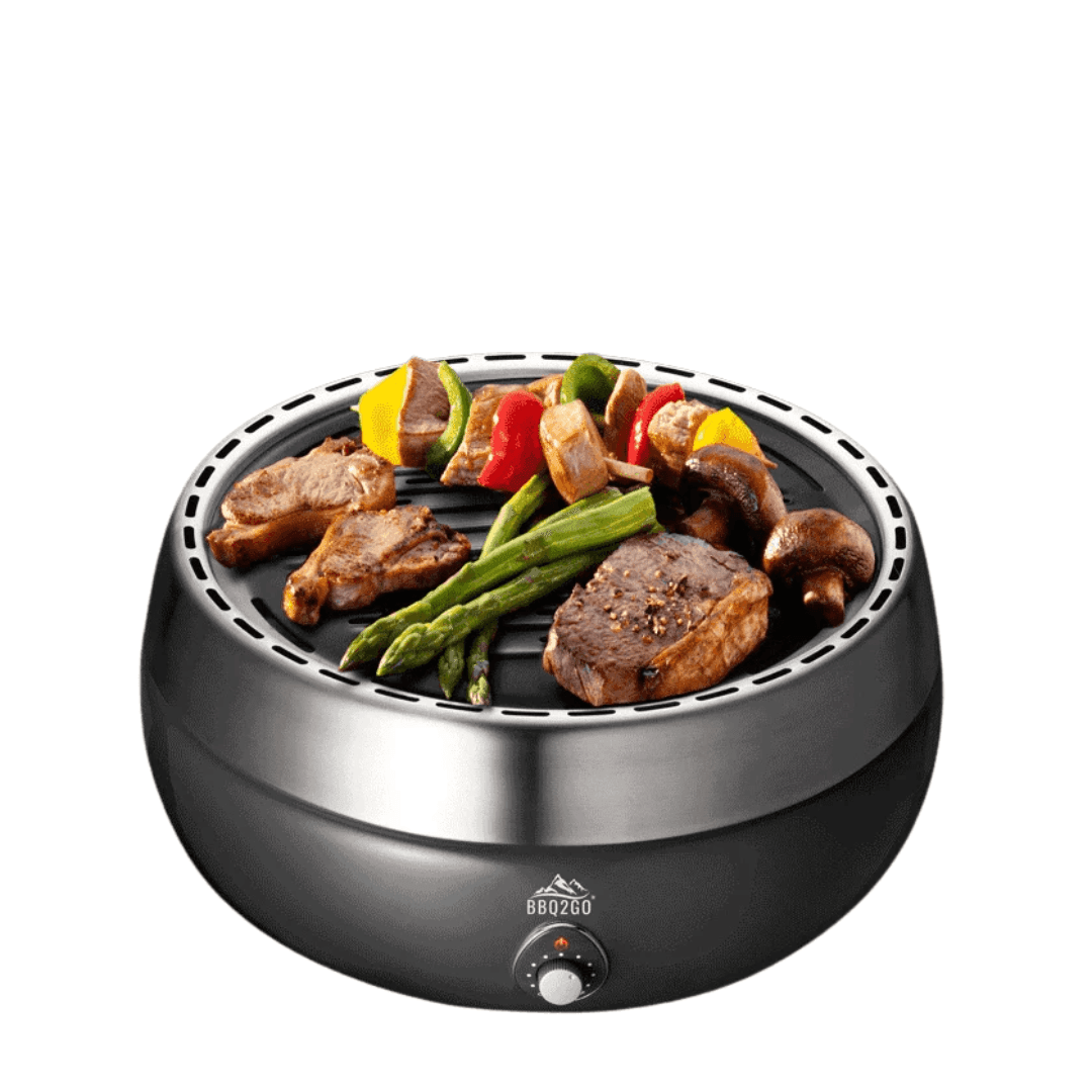 BBQ2Go Rookvrije BBQ incl. Dubbelzijdige Alumium Grillplaat - BBQ - BBQ2Go - livinglovely.nl
