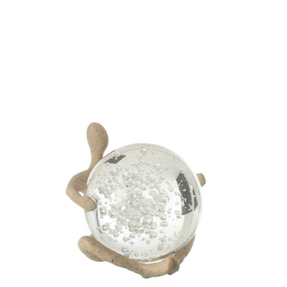 Beeld Bal Resin/Kristal Beige - Beeld - J-Line - livinglovely.nl