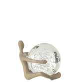 Beeld Bal Resin/Kristal Beige - Beeld - J-Line - livinglovely.nl