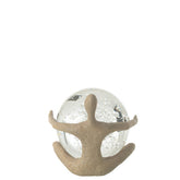 Beeld Bal Resin/Kristal Beige - Beeld - J-Line - livinglovely.nl