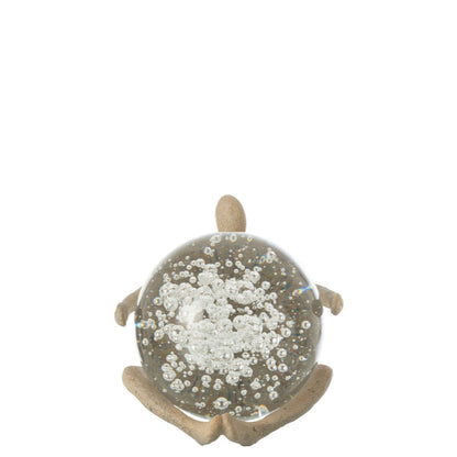 Beeld Bal Resin/Kristal Beige - Beeld - J-Line - livinglovely.nl