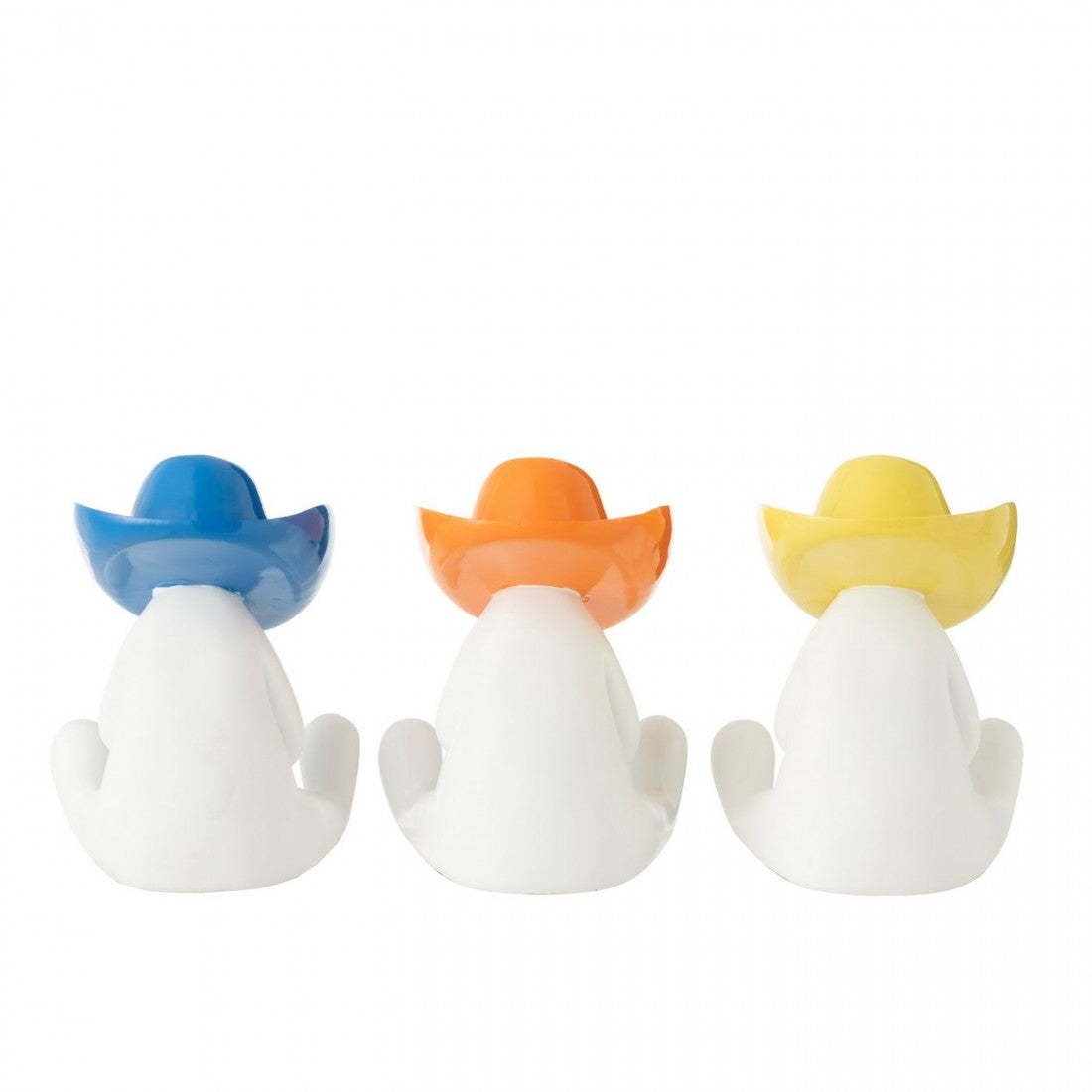 Beeld Cowboyhoed Hars Mix Set van 3 - Beeld - J-Line - livinglovely.nl